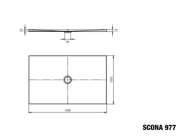 Kaldewei Duschwanne SCONA 977-1 100x140cm, warm grey50