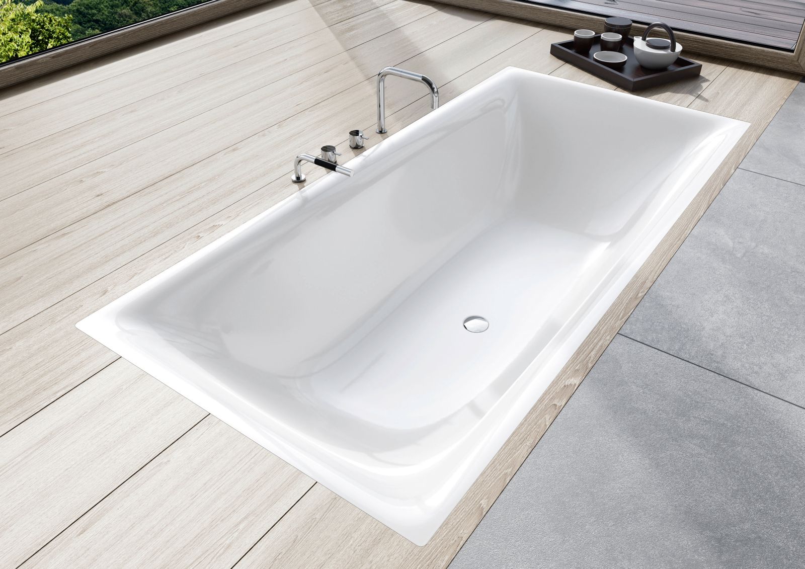 Kaldewei Badewanne SILENIO 678 190x90cm, Griffloch, Vollantislip, weiß