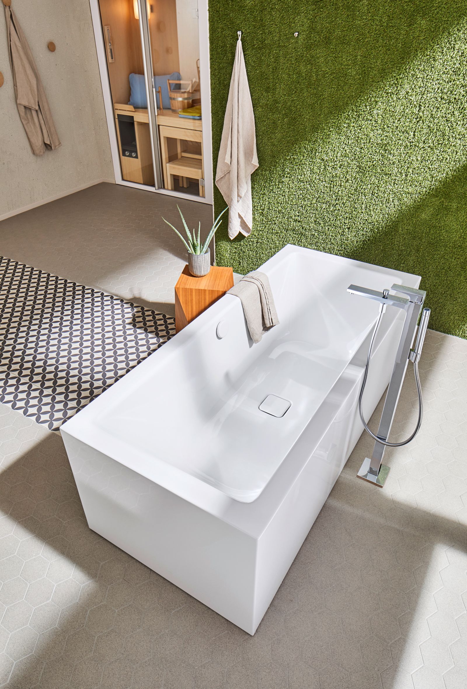 Kaldewei Badewanne MEISTERSTÜCK CONODUO 1733 180x80cm, weiß Perl-Effekt, mit Ablaufgarnitur