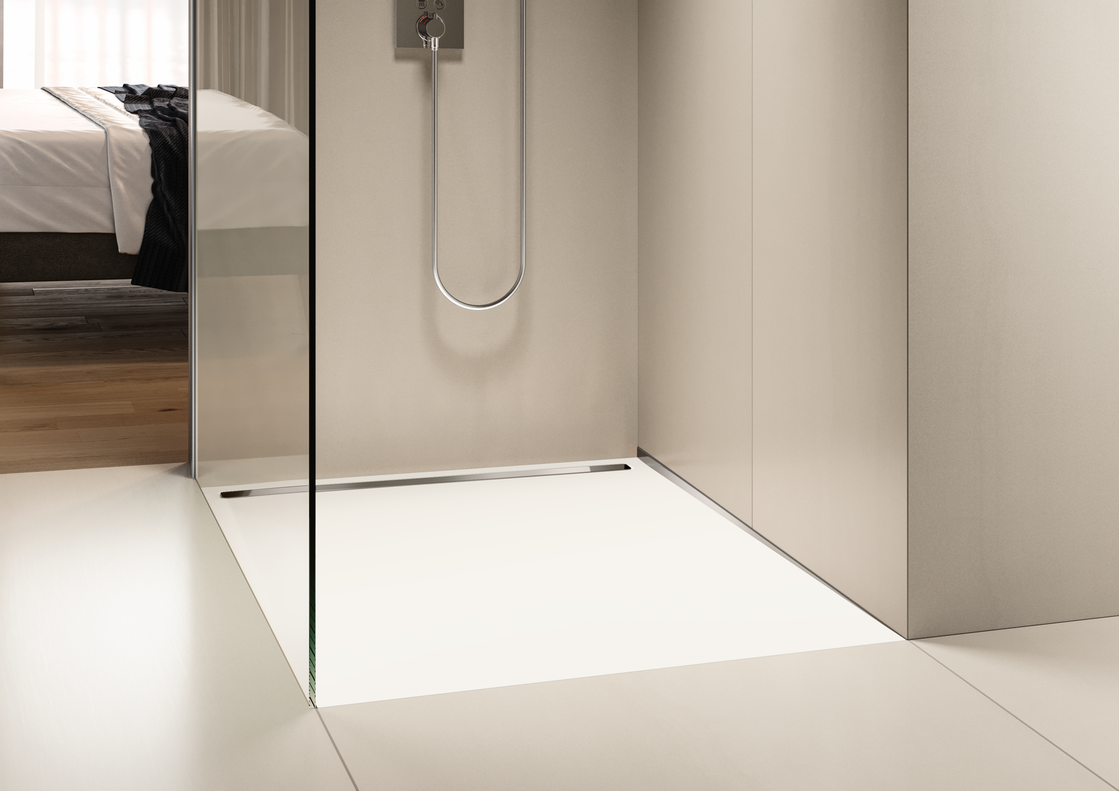 Kaldewei Duschwanne NEXSYS 2625 80x160cm, bodeneben, Perl-Effekt, schwarz