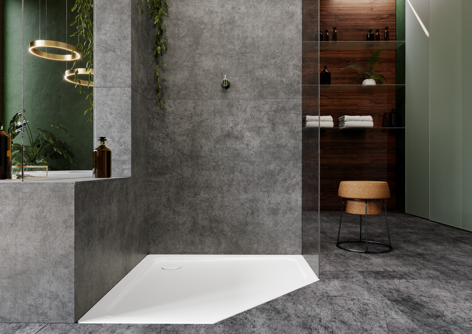 Kaldewei Duschwanne CORNEZZA 671-2 90x90x6,5cm, mit Träger, Antislip, schwarz
