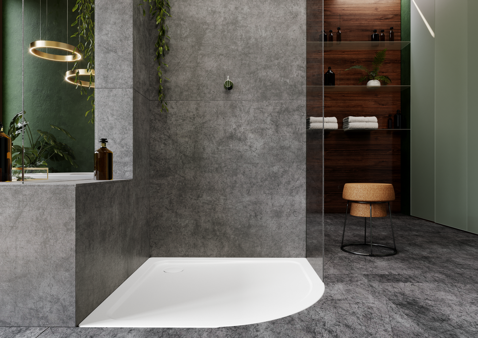 Kaldewei Duschwanne ARRONDO 871-2 90x90x6,5cm, mit Träger, Antislip Perl-Effekt, schwarz