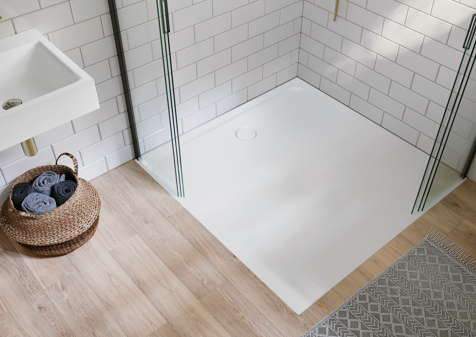 Kaldewei Duschwanne CAYONOPLAN Multispace-2330-5 120x120x1,7cm, mit Wannenträger, Schallschutz Secur Plus, cool grey 90