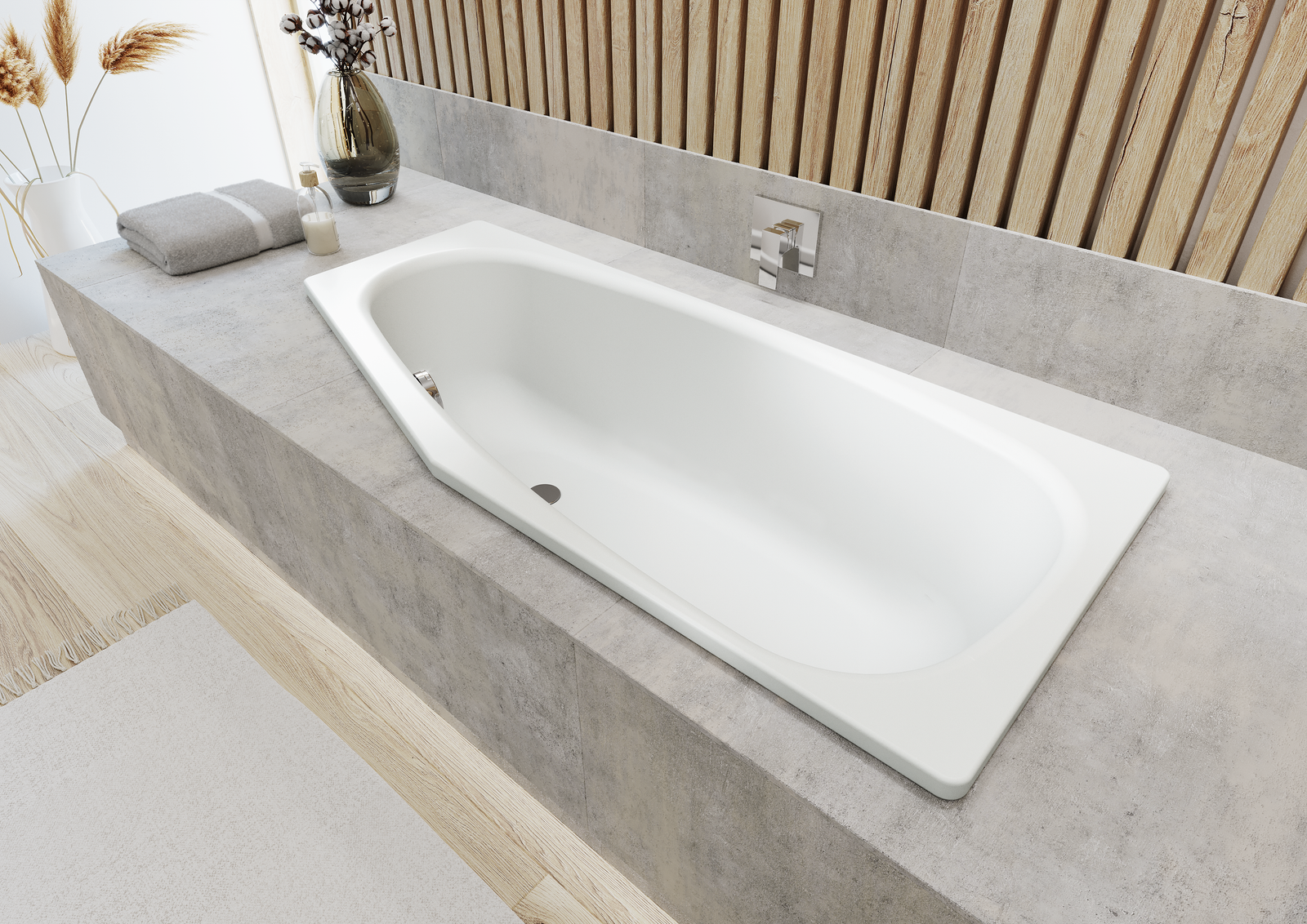 Kaldewei Badewanne MINI links 836 157x70/47,5cm, Vollantislip Perl-Effekt, schwarz