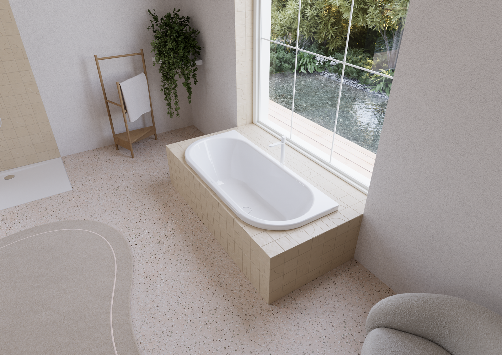 Kaldewei Badewanne CENTRO DUO 2 131 170x75cm, Griffloch Vollantislip Perl-Effekt, schwarz