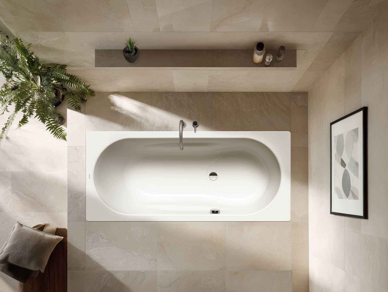 Kaldewei Badewanne VAIO SET 944 170x70cm, Überlaufloch gegenüberliegend, schwarz