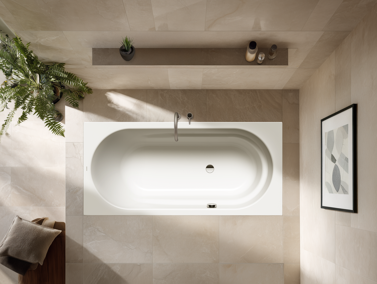 Kaldewei Badewanne VAIO STAR 961 170x80cm, Sonderüberlauf, schwarz