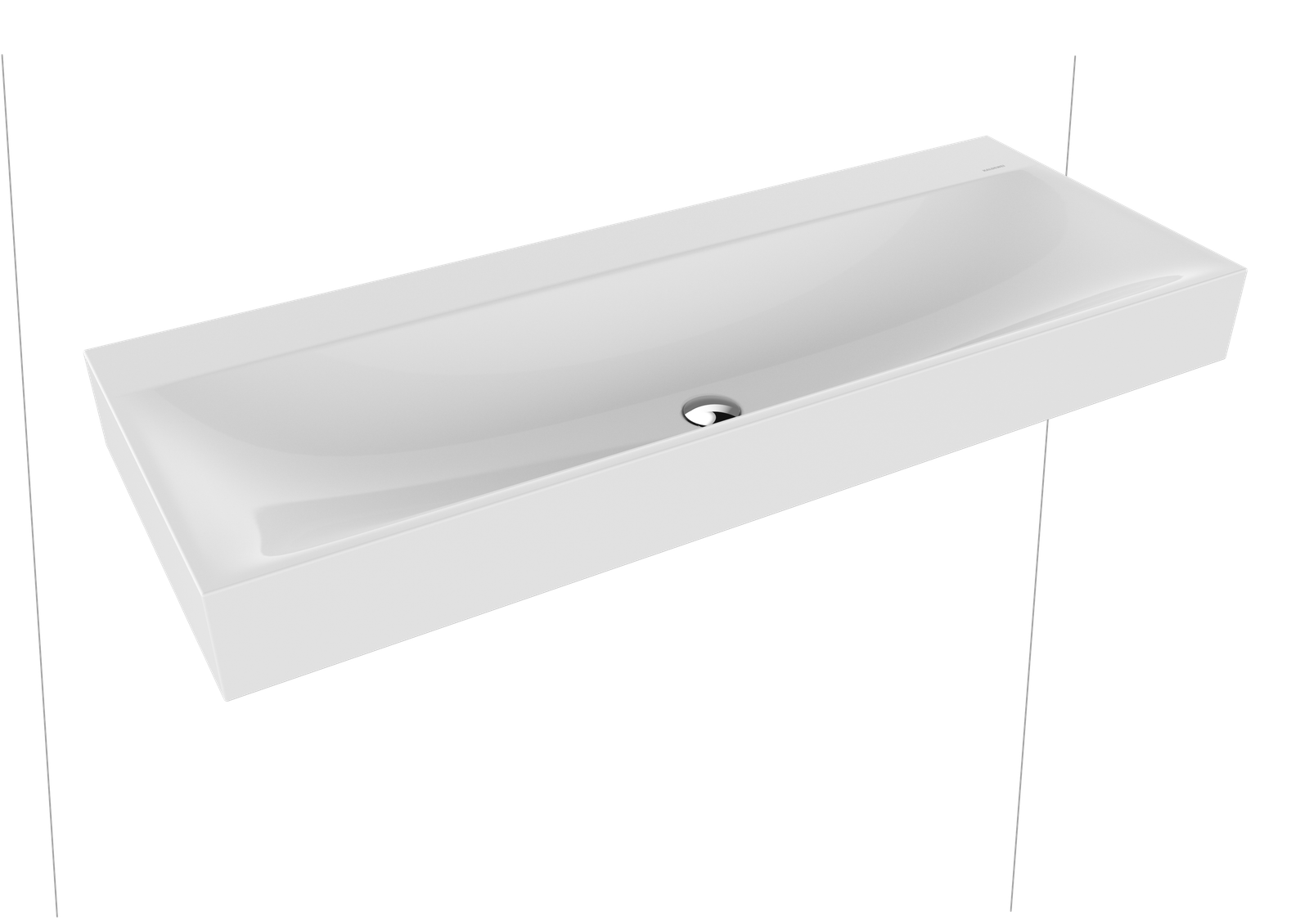 Kaldewei Wand-Waschtisch SILENIO 3046-D 3046, 120 x 46 x 12 cm, warm grey 10, mit Überlauf, mit Hahnloch