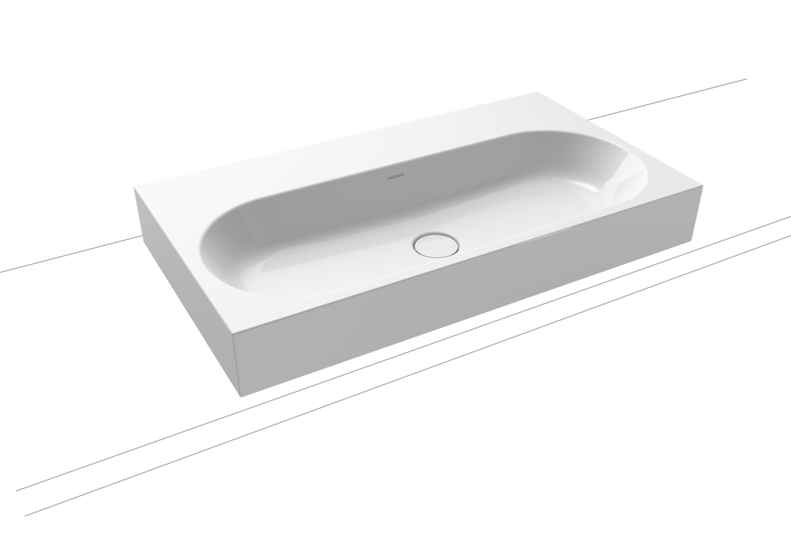 Kaldewei Aufsatz-Waschtisch CENTRO 3058, 90 x 50 x 12 cm, cool grey 90, ohne Überlauf, ohne Hahnloch