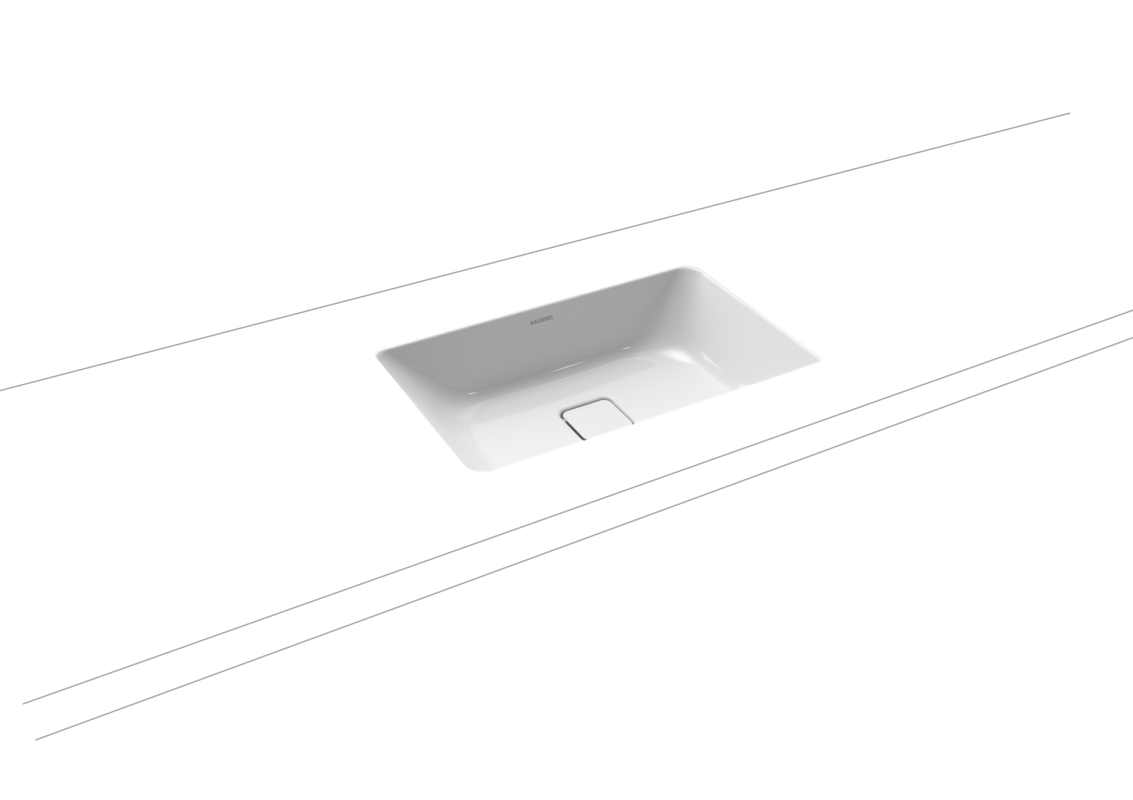 Kaldewei Unterbau-Waschtisch CONO 3087, 56,9 x 38,2 cm, schwarz matt 100, ohne Überlauf, ohne Hahnloch