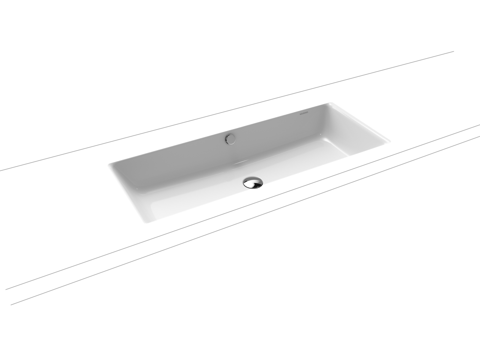 Kaldewei Unterbau-Waschtisch PURO 3161, 90 x 38,5 cm, cool grey 90 Perl-Effekt, mit Überlauf, ohne Hahnloch