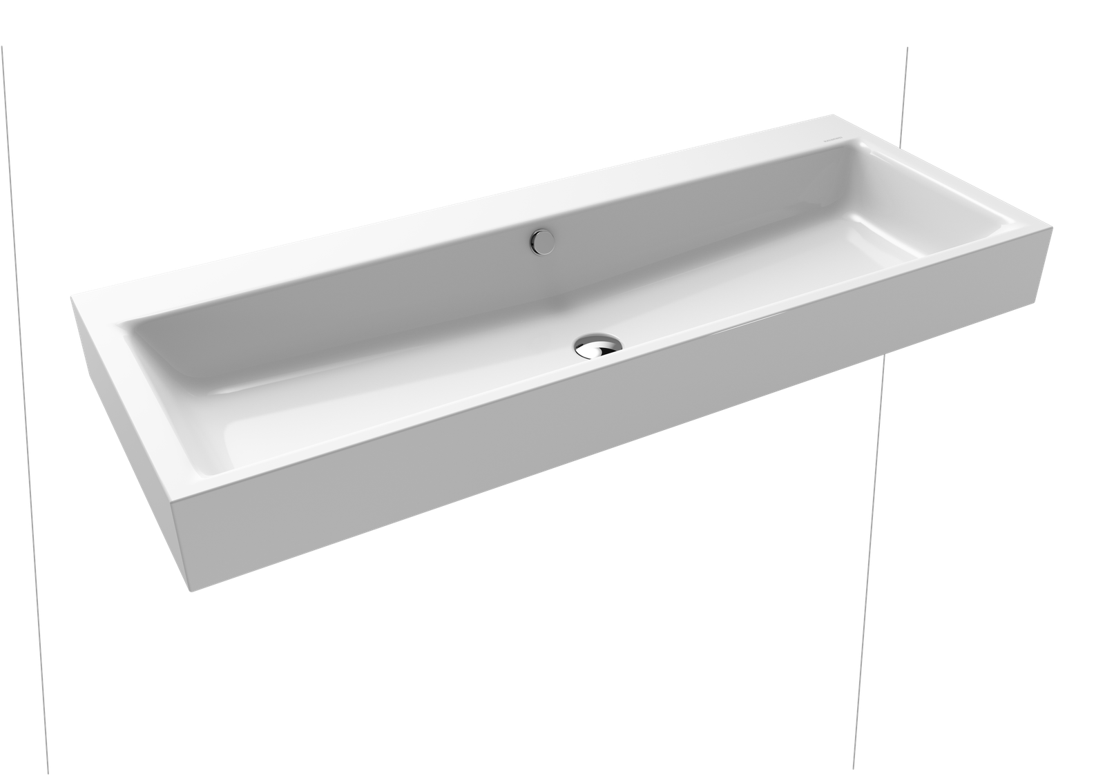 Kaldewei Wand-Waschtisch PURO 3167, 120 x 46 cm, cool grey 30 Perl-Effekt, mit Überlauf, ohne Hahnloch