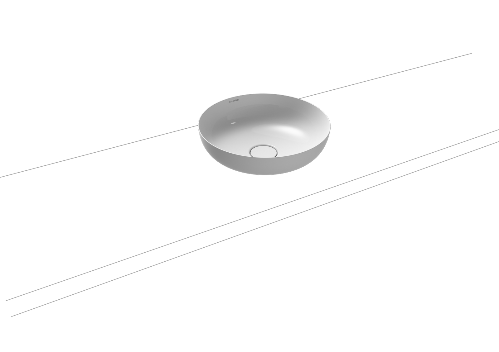 Kaldewei Waschtisch-Schale Miena 3181, Ø 38 cm, cool grey 90, Perl-Effekt, ohne Überlauf, ohne Hahnloch, Schallschutz