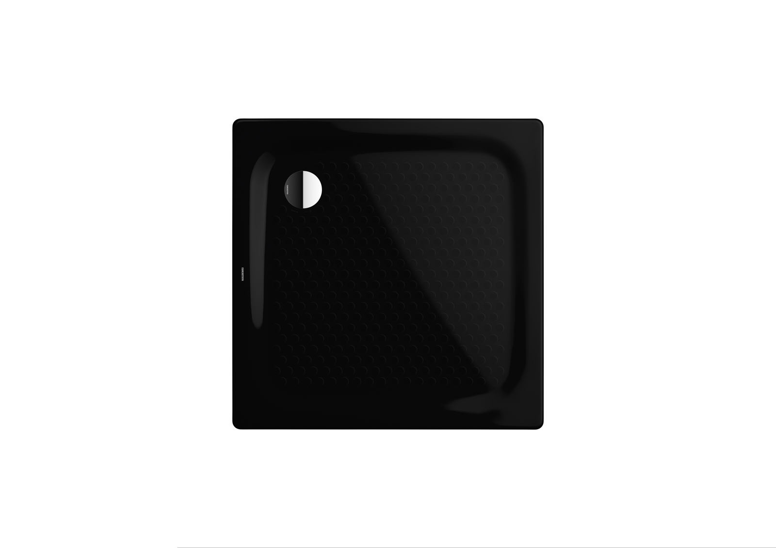 Kaldewei Duschwanne SUPERPLAN CLASSIC 390-2 90x90x2,5cm, mit Träger, Vollantislip Perl-Effekt, schwarz