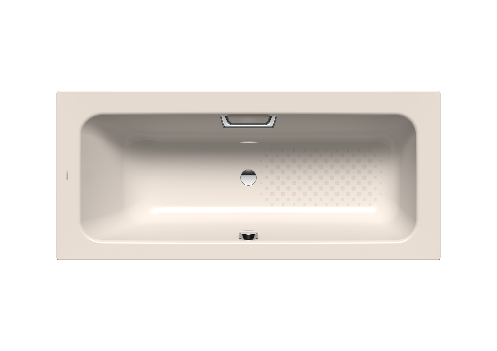 Kaldewei Badewanne PURO SET WIDE rechts 667 170x75cm, Überlauf mittig, Griffloch, Perl-Effekt, Rutschhemmend, pergamon