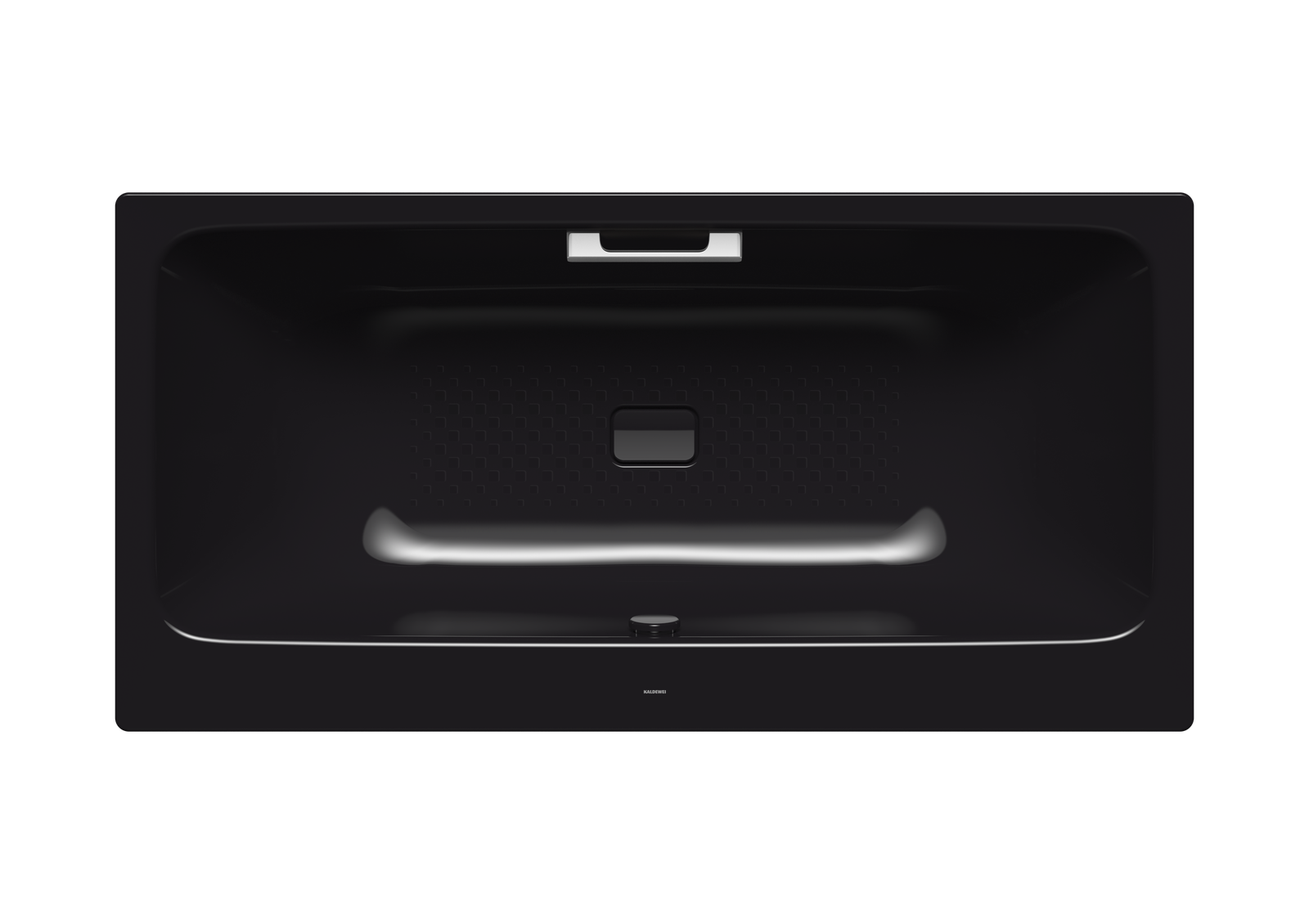 Kaldewei Badewanne ASYMMETRIC DUO 744 190x100cm, Griffloch Vollantislip Perl-Effekt, schwarz