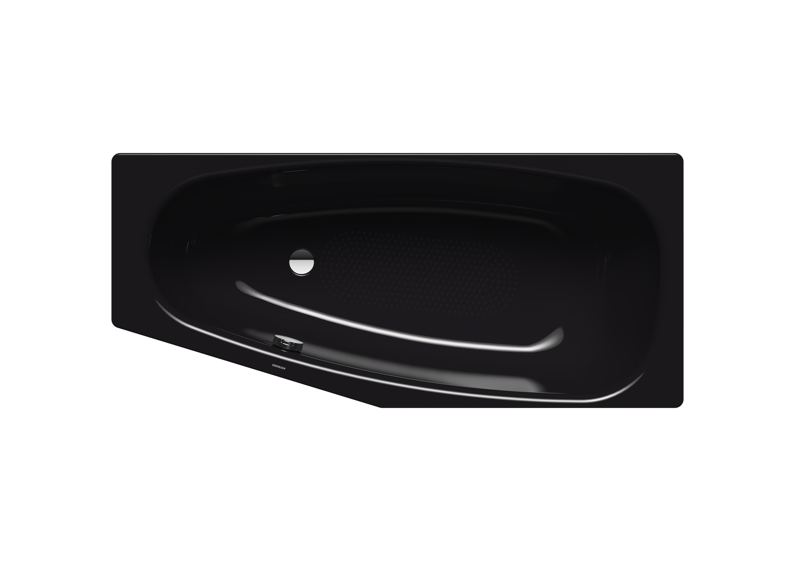 Kaldewei Badewanne MINI links 836 157x70/47,5cm, Vollantislip Perl-Effekt, schwarz