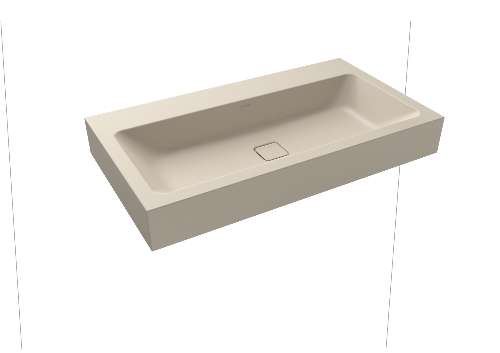 Kaldewei Wand-Waschtisch CONO 3090, 90 x 50 x 12 cm, warm beige 20, ohne Überlauf, ohne Hahnloch