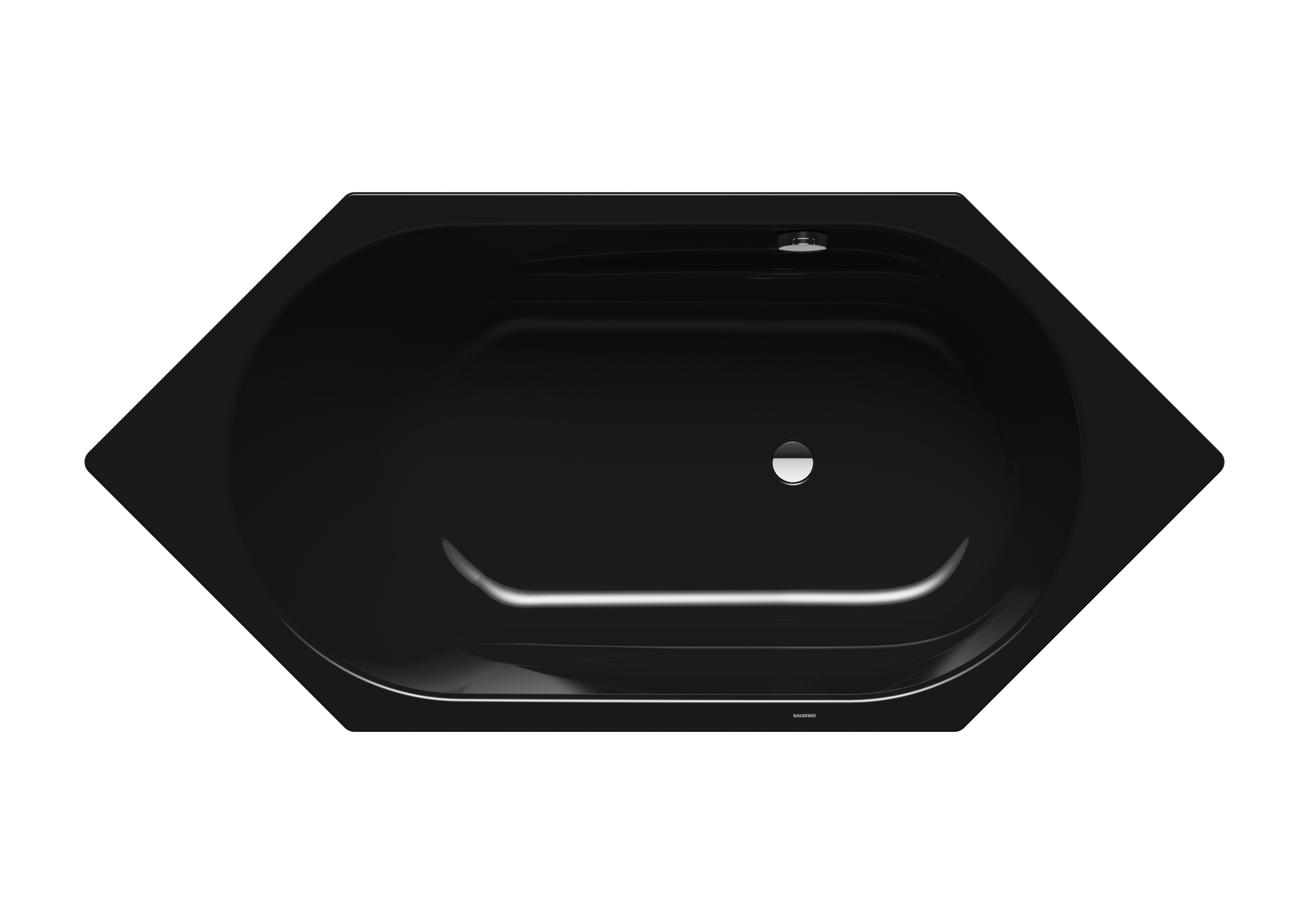 Kaldewei Badewanne VAIO 6 958 190x90cm, Überlaufloch gegenüberliegend, Perl-Effekt, schwarz