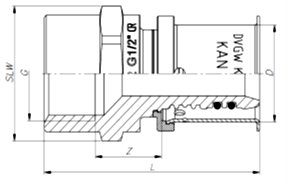 KAN-therm Übergangsmuffe ultraPRESS 40 mm x 1 1/4 IG, Messing, mit Presshülse