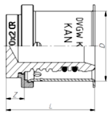 KAN-therm Stopfen ultraPRESS 32 mm, Messing, mit Presshülse
