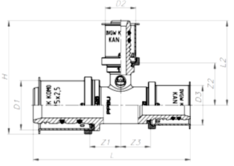 KAN-therm T-Stück ultraPRESS 32 x 26 x 32 mm, PPSU, reduziert, mit Presshülse