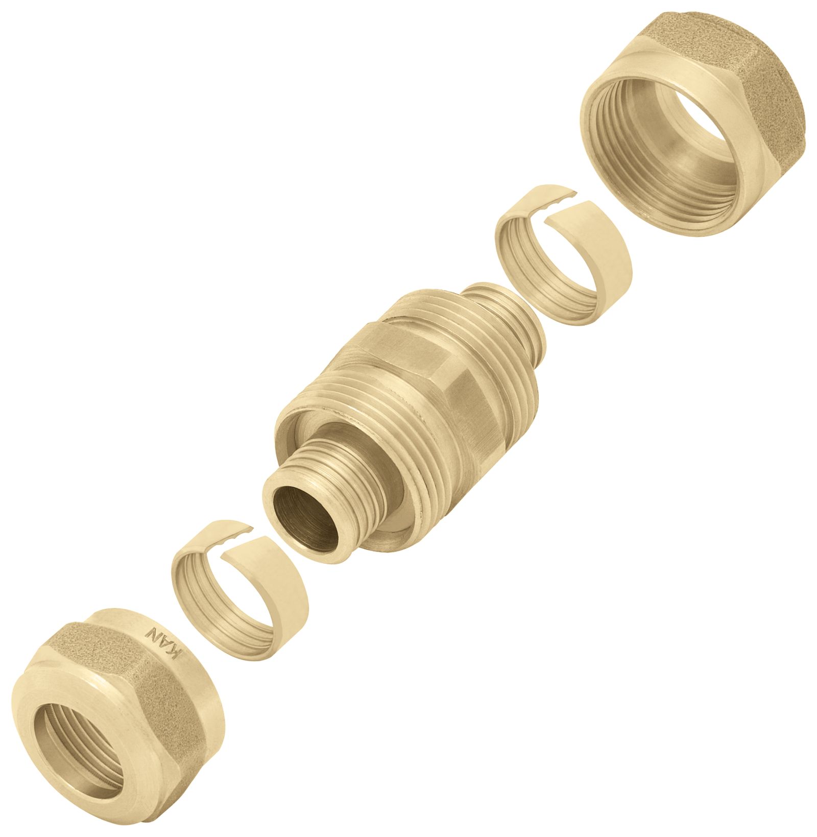 KAN-Therm Verbindungskupplung PB R 17 x 2 mm, für PE-RT, PE-Xc, PB-R, 10 Stück