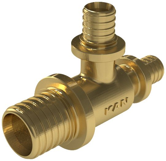 KAN-therm T-Stück UltraLine 16/14/14 mm, reduziert, Messing