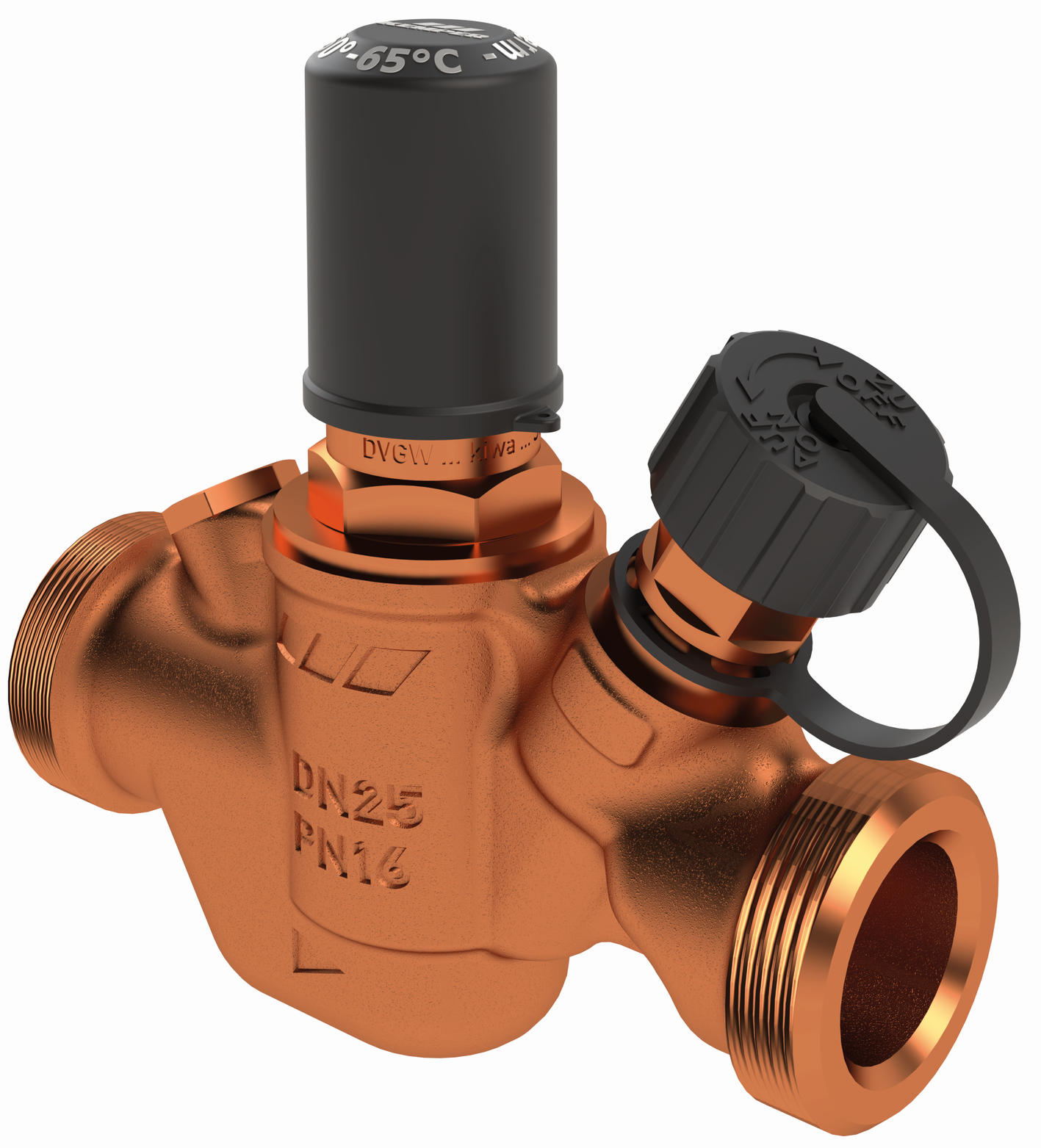 Kemper Zirkulations-Regulierventil MULTI-THERM DN 20, G 1, PN 16, Rotguss, automatisch, 50-65 GradC