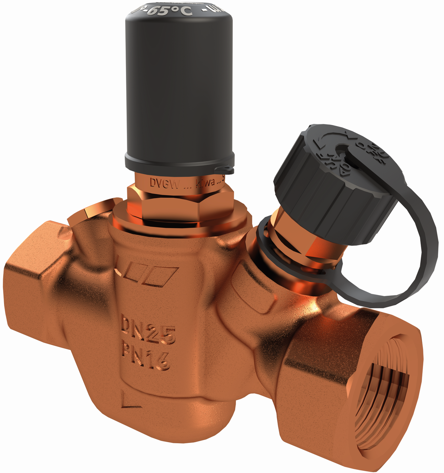 Kemper Zirkulations-Regulierventil MULTI-THERM DN 20, Rp 3/4, PN 16, Rotguss, automatisch, 50-65 GradC