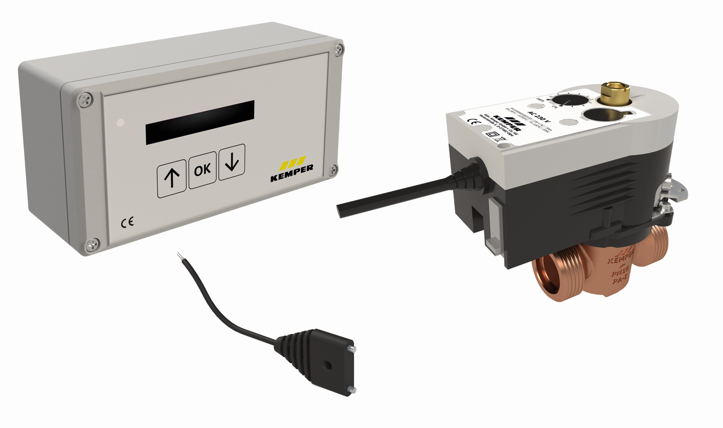 Kemper Leckage-Sicherheitssystem DN 25, G 1 1/4, Steuereinheit/Wasserfühler/VAV