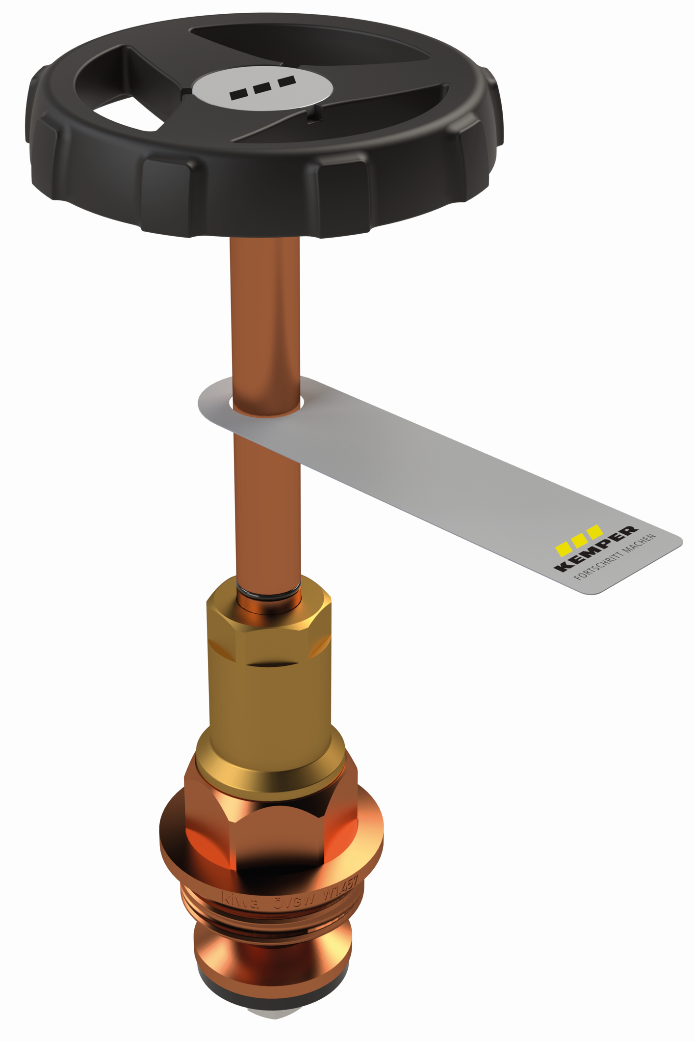 Kemper Absperr-Oberteil DN 32, Rotguss, mit verlängerter Bedienspindel