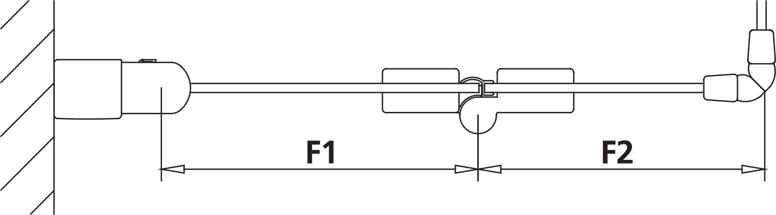Kermi Eckeinstiegshälfte LIGA 2-teilig Pendel-Falttür 103 x 200 cm, silber mattglanz, ESG klar, links, auf Duschplatz