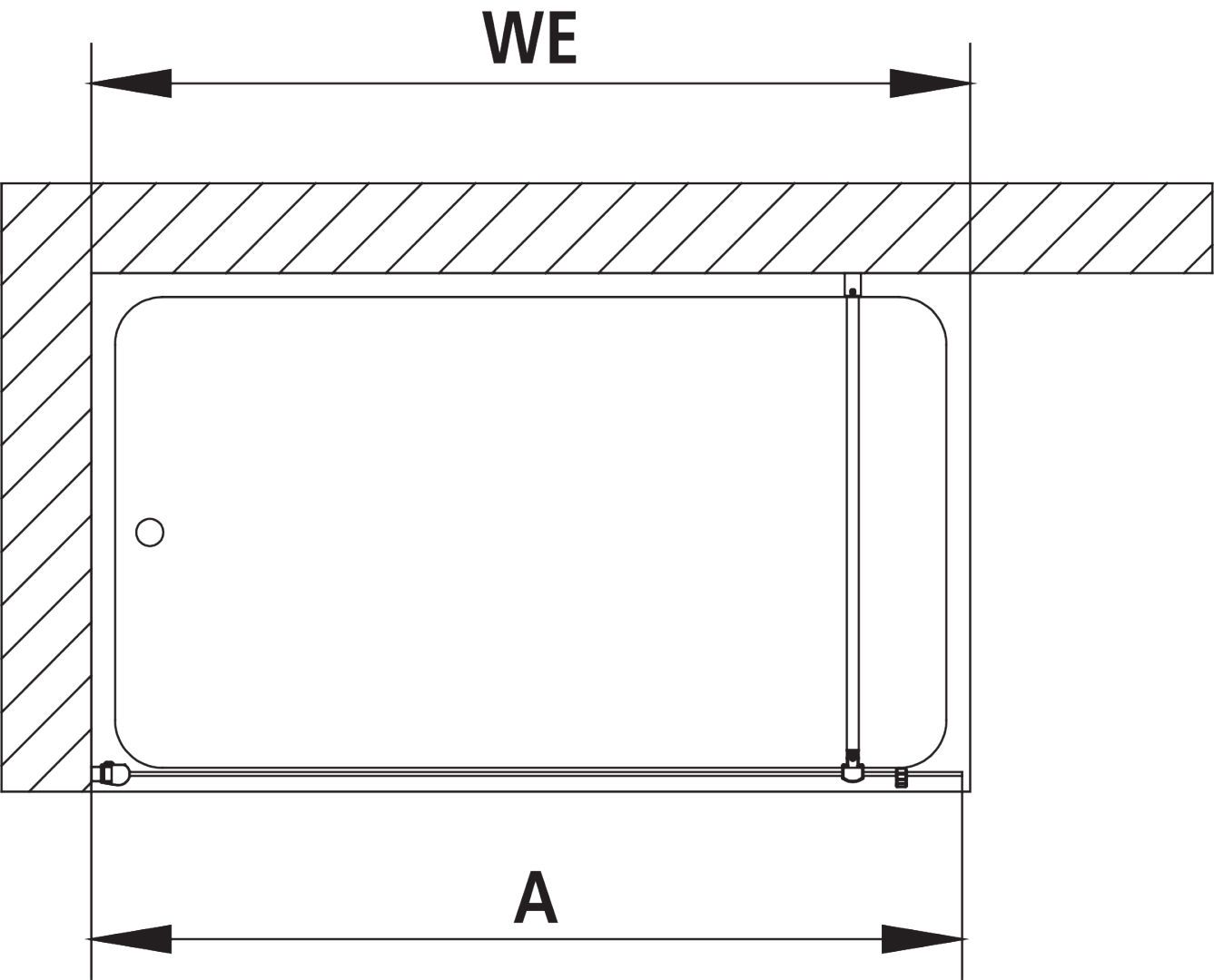 Kermi Seitenwand Walk-In Pega 80 x 200 cm, silber hochglanz ESG klar Dekor Stripe 4, 90Grad Stabilisierung