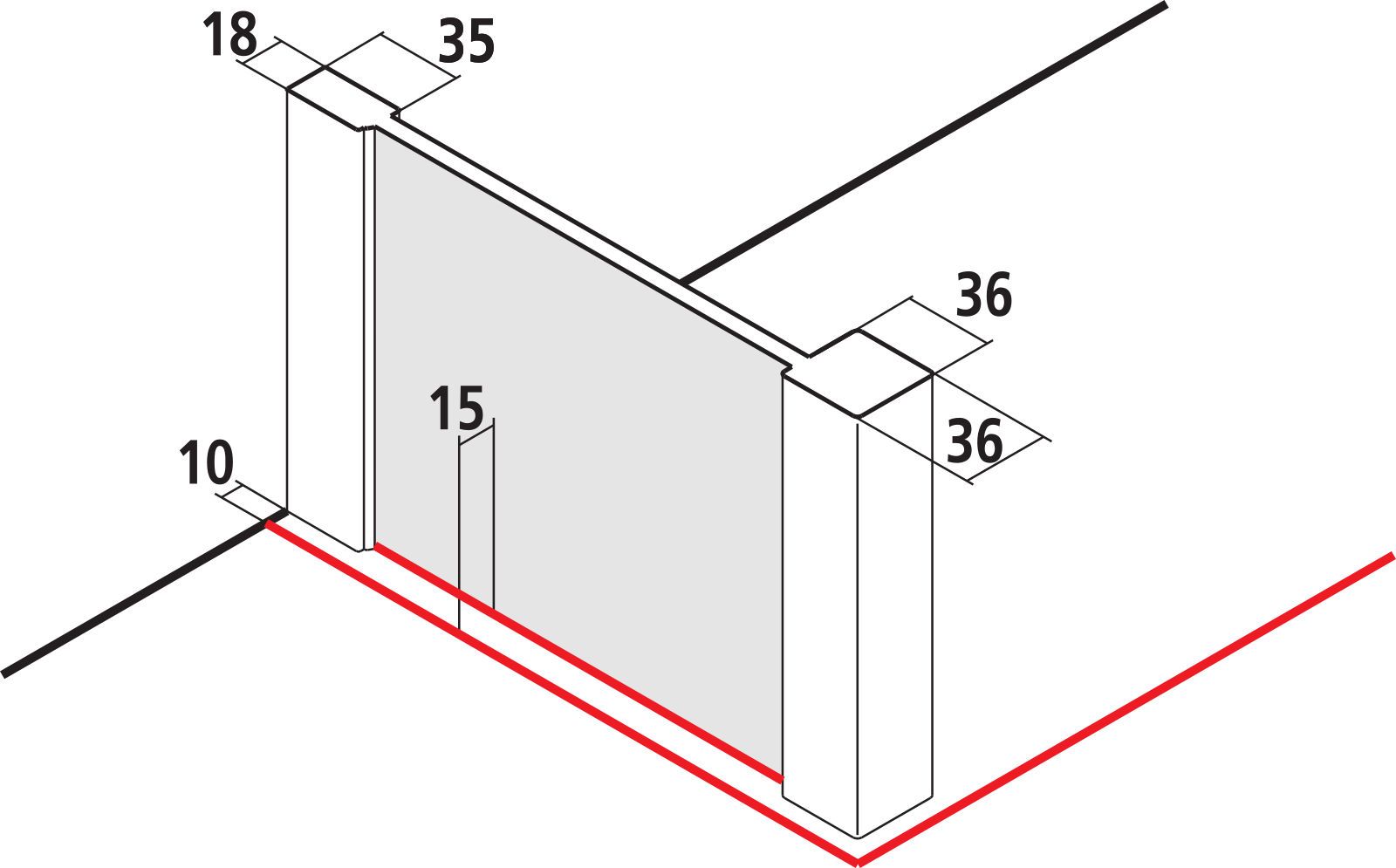 Kermi Glasanlage Walk-In XB 150 x 200 cm, silber hochglanz, ESG SR Opaco Clean, links