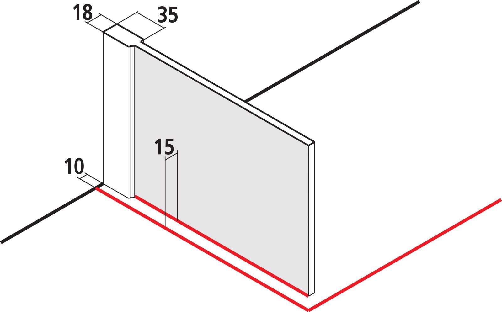 Kermi Glasanlage Walk-In XB 178-180 x 200 cm, silber hochglanz, ESG klar Opaco Clean, 90Grad Stabilisierung rechteckig