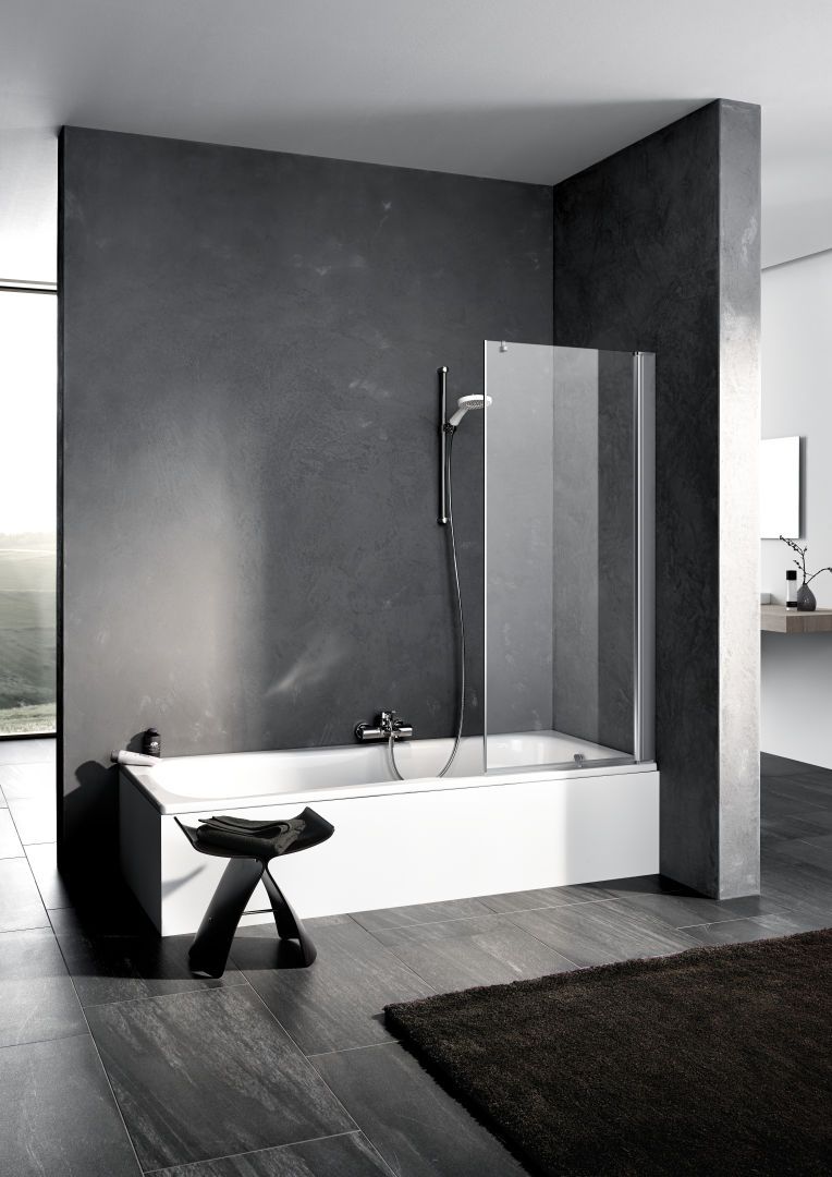 Kermi Pendelflügel Pega 74-76,5 x 150 cm, silber hochglanz, ESG klar, rechts