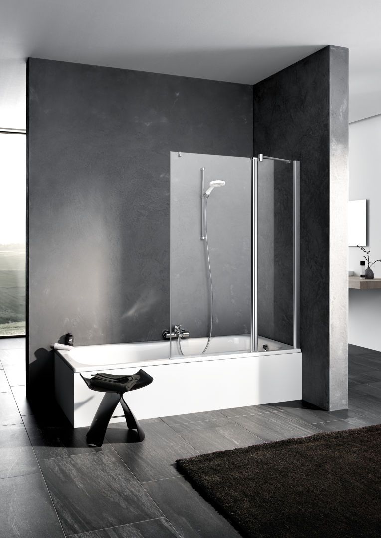 Kermi Pendelflügel Pega mit Festfeld 110 x 150 cm, silber hochglanz ESG SR Arena C, rechts