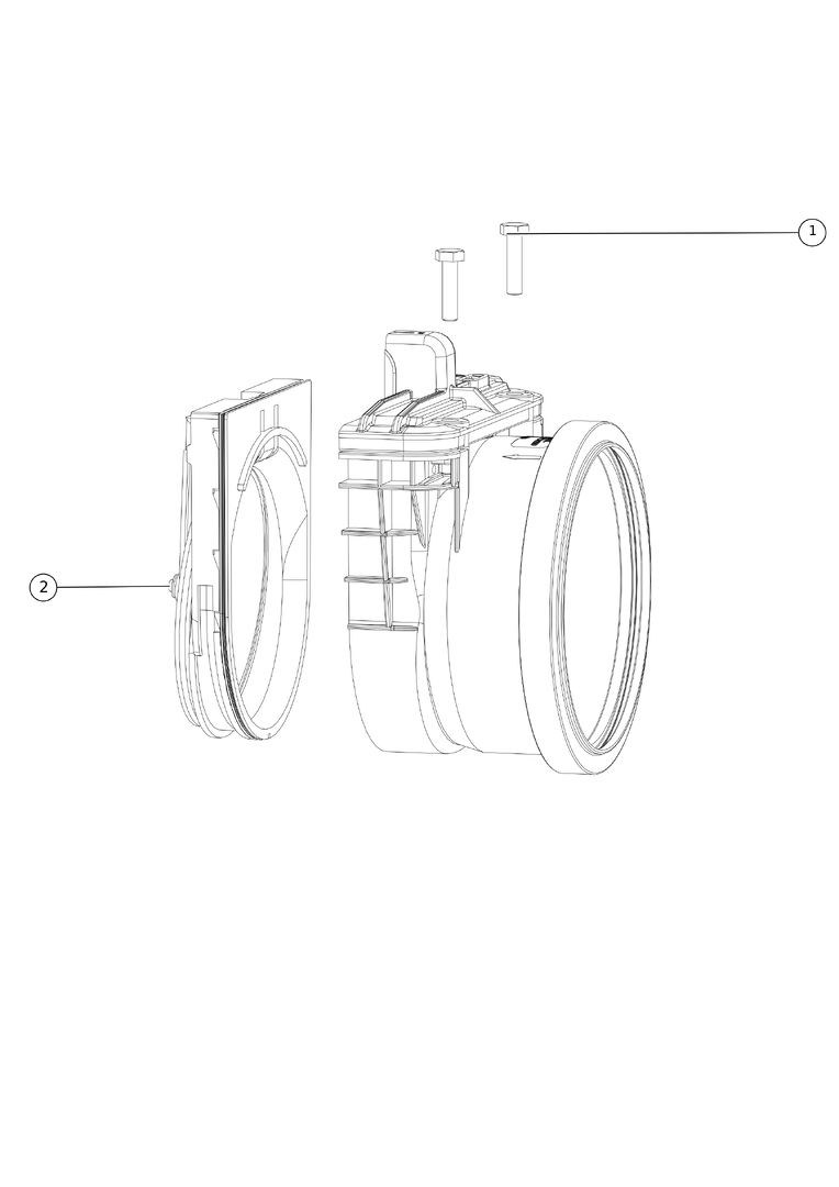 Kessel Rohrklappe DN 200, Kunststoff, zur Verwendung als Schlussstück