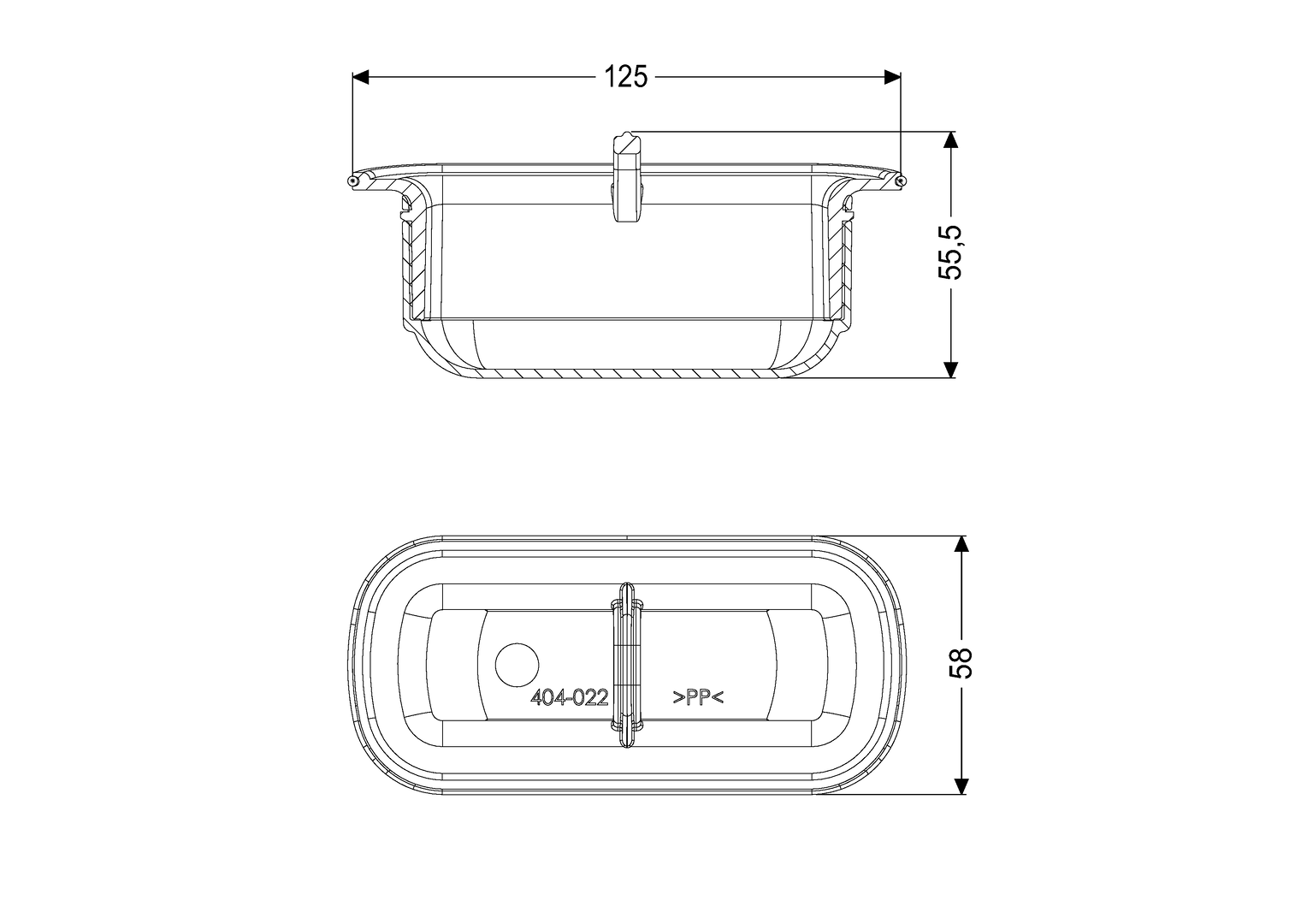 KESSEL-Geruchsverschluss Linearis, Sperrwasserhöhe 22 mm