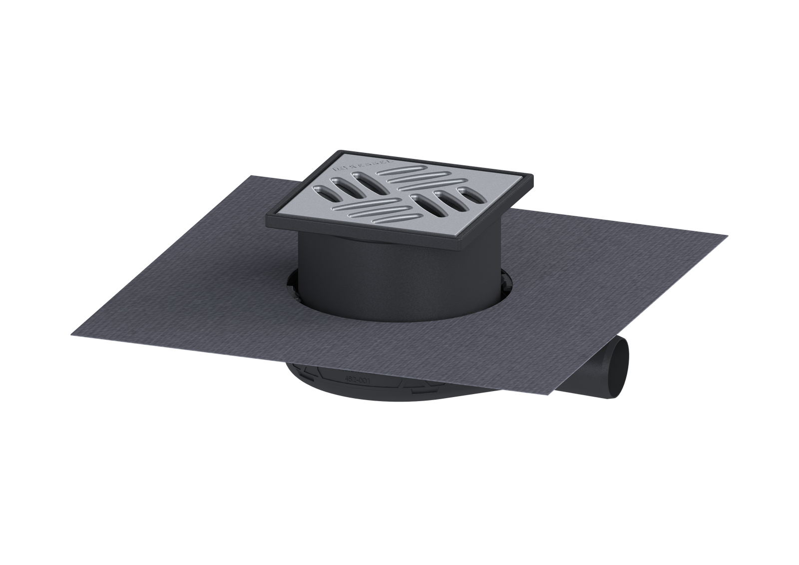 Kessel Bodenablauf Der Ultraflache 54 DN 40, 9 mm, werkseitig angebrachte Dichtmanschette, Schlitzrost