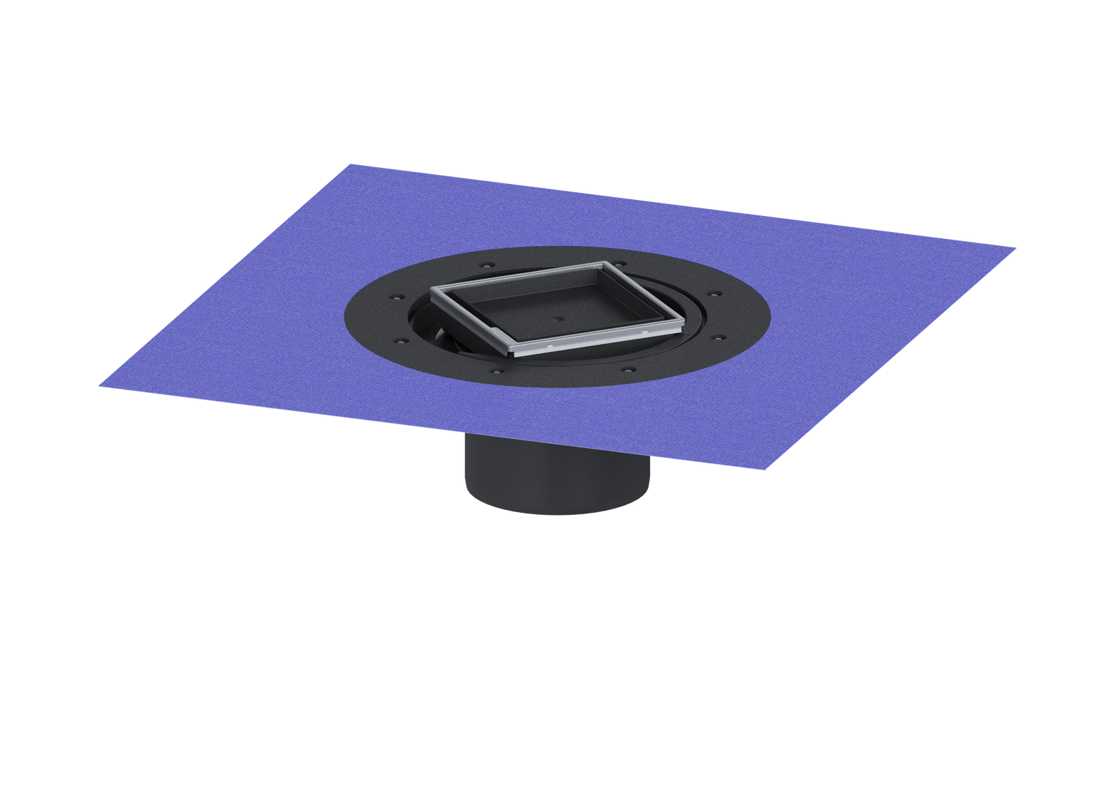 Kessel Aufsatzstück Der Ultraflache 79 110 x 110 mm, mit befliesbarer Abdeckung aus Edelstahl V2A