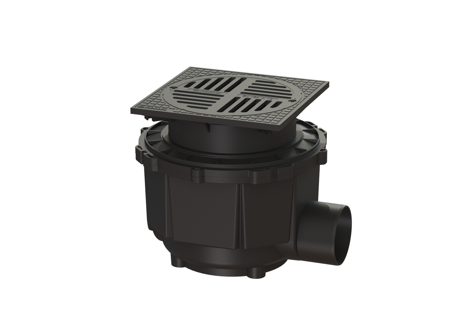 Kessel Hofablauf System 400 DN 150, Klasse A, Auslauf seitlich, Einbautiefe 380-510mm