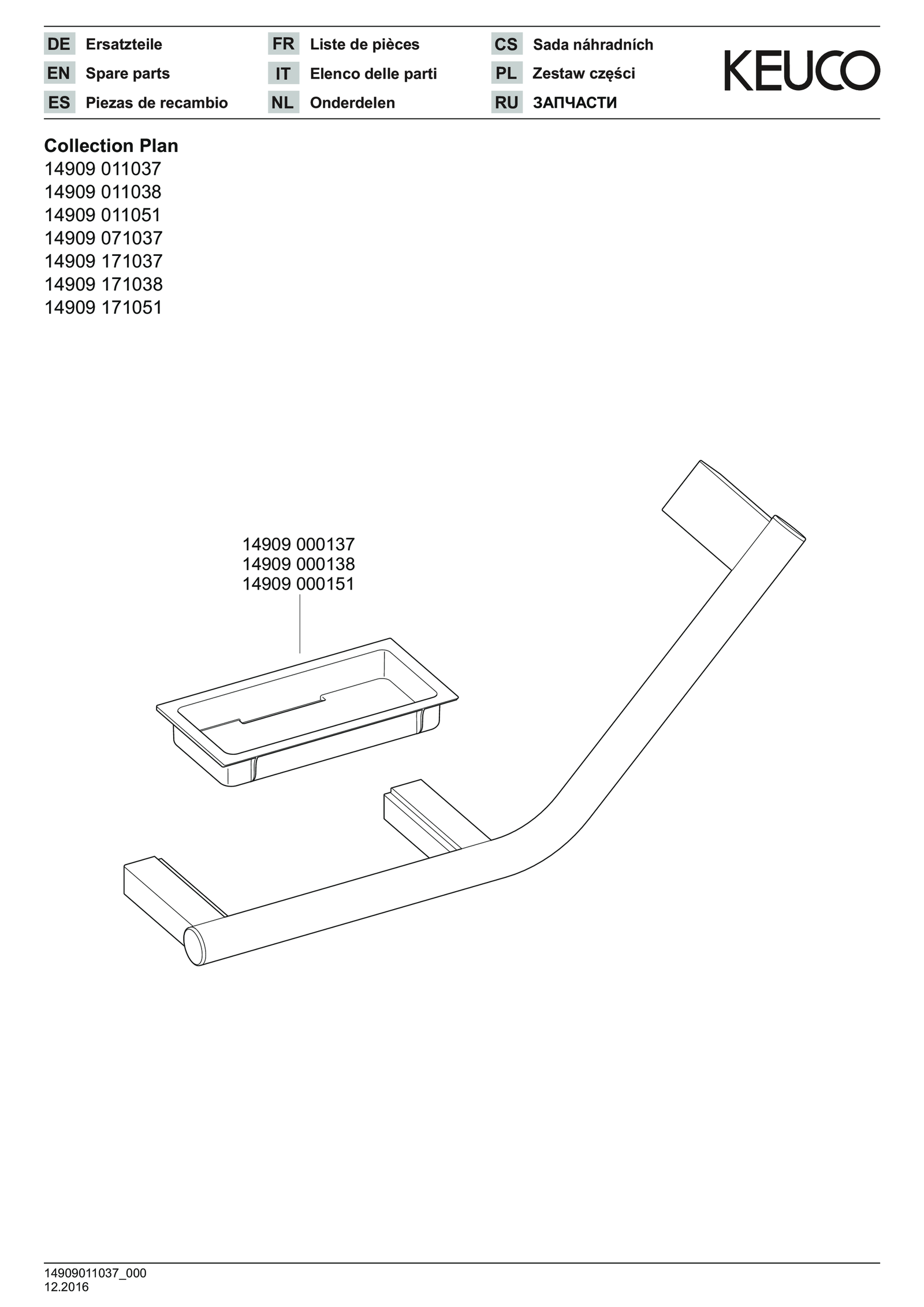 KEUCO Haltegriff Plan 135Grad, mit Seifenablage, rechts, verchromt/schwarz