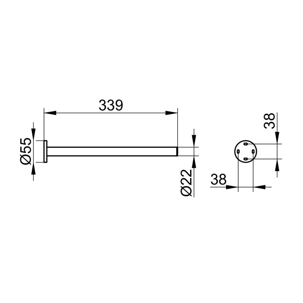 KEUCO Handtuchhalter Plan 1-tlg., 340mm, feststehend, verchromt