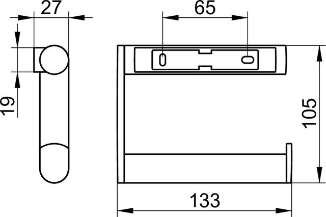 KEUCO Toilettenpapierhalter Plan offene Form, linke Ausführung, verchromt