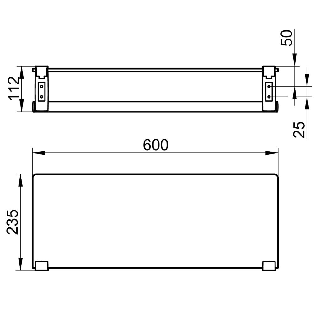 KEUCO Handtuchablage Plan 600mm, ESG-Glas, verchromt