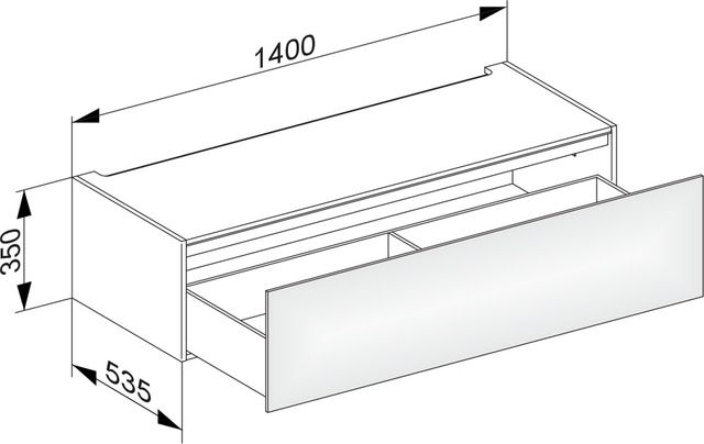 KEUCO Modul-Unterbauschrank Edition 11 Planning 140x35x53,5cm, 1 Frontauszug, Strukturlack Weiß