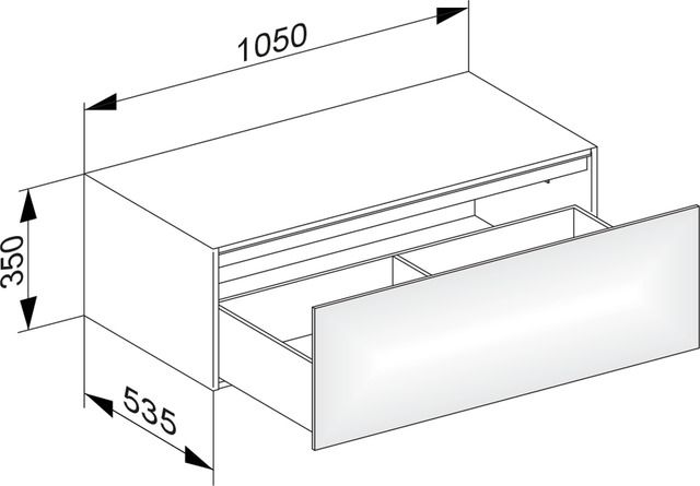 KEUCO Sideboard Edition 11 Planning 105x35x53,5cm, 1 Frontauszug, Strukturlack Weiß