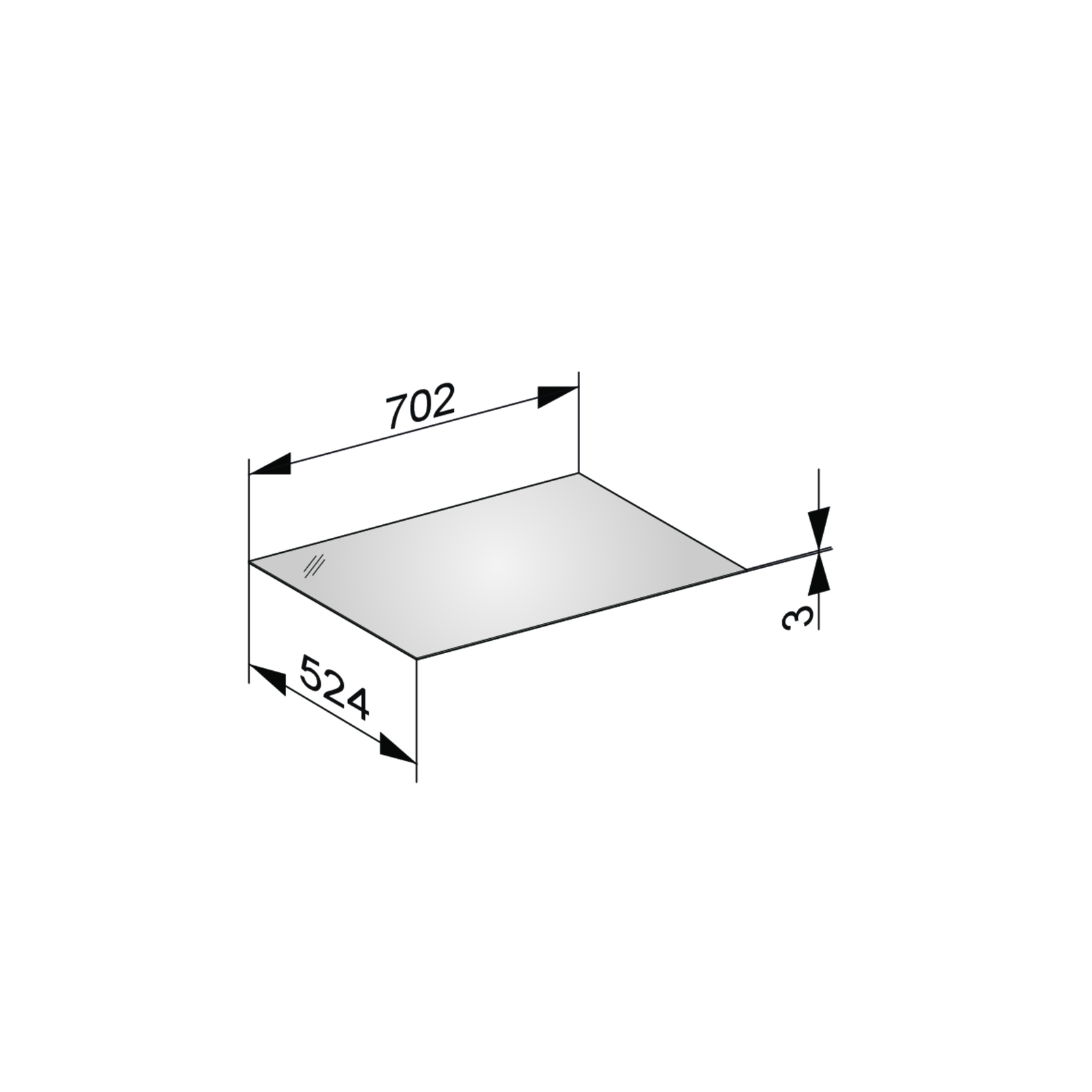 KEUCO Abdeckplatte Edition 11 70,2 x 0,3 x 52,4 cm, Weiß, Glas Weiß satiniert, ESG Glas Unterseite lackiert